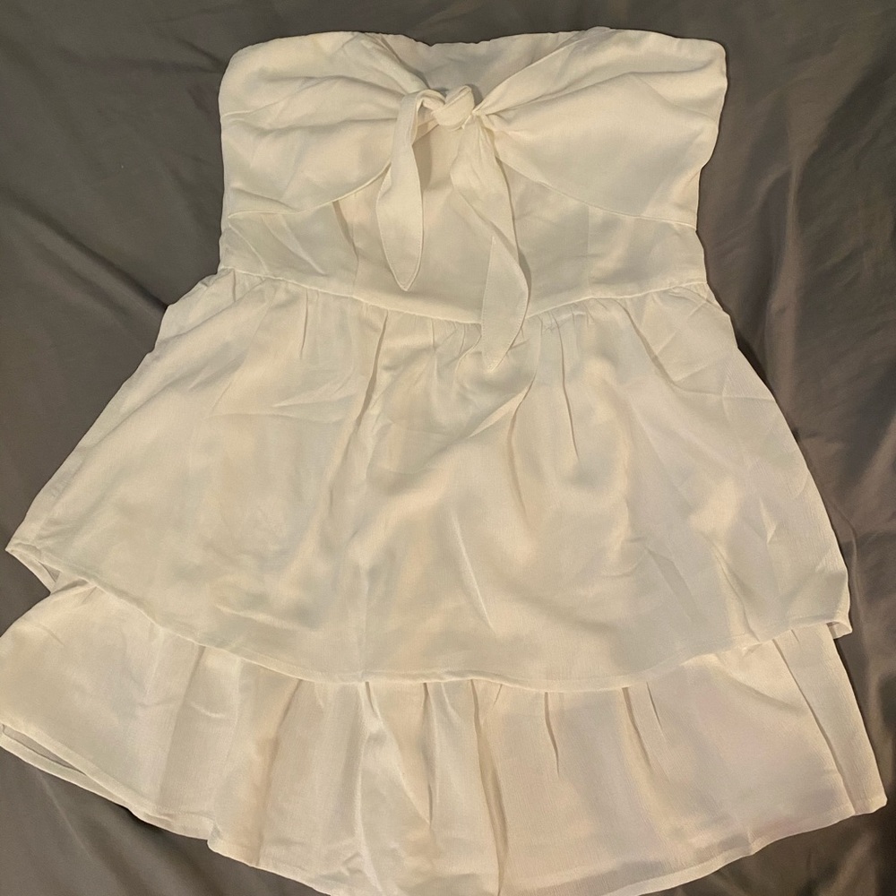 Strapless princess polly white romper